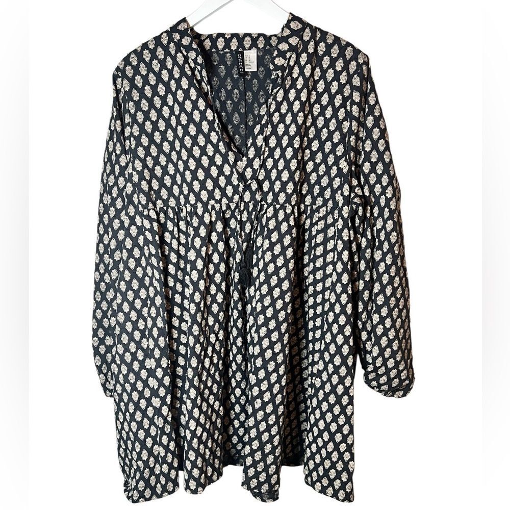 H&M Divided Medallion Print Balloon Sleeve Tunic or A line Mini Dress XL